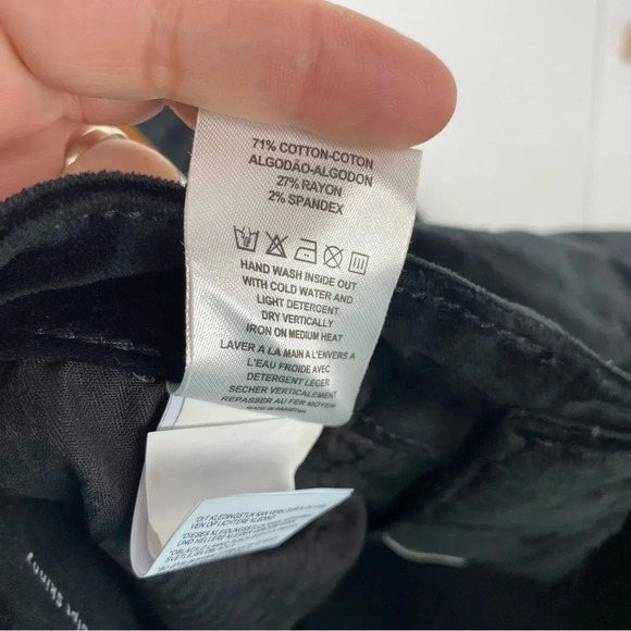 Dl 1961 Womens 25 Black Velvet Chrissy Ultra High Rise Skinny Instasculpt Pants - Picture 12 of 12